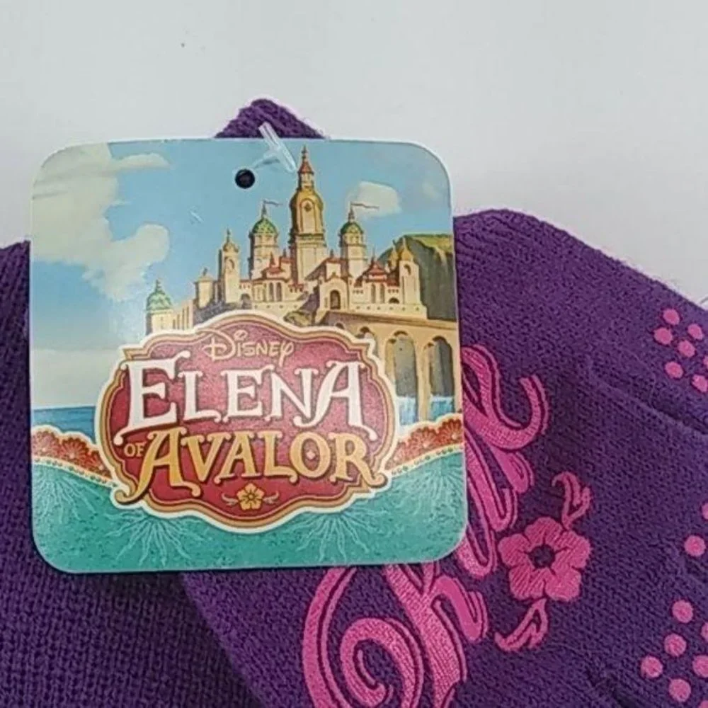 NEW DISNEY ELENA OF AVALOR GIRLS HAT & GLOVES SET BEANIE TOBOGGAN READY‎ TO RULE